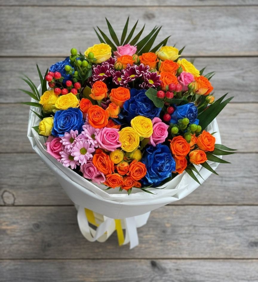 Букет цветов из: Розы и Хризантемы в Родионово-Несветайской