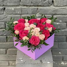 Цветочная композиция из Розы в коробке в Родионово-Несветайской