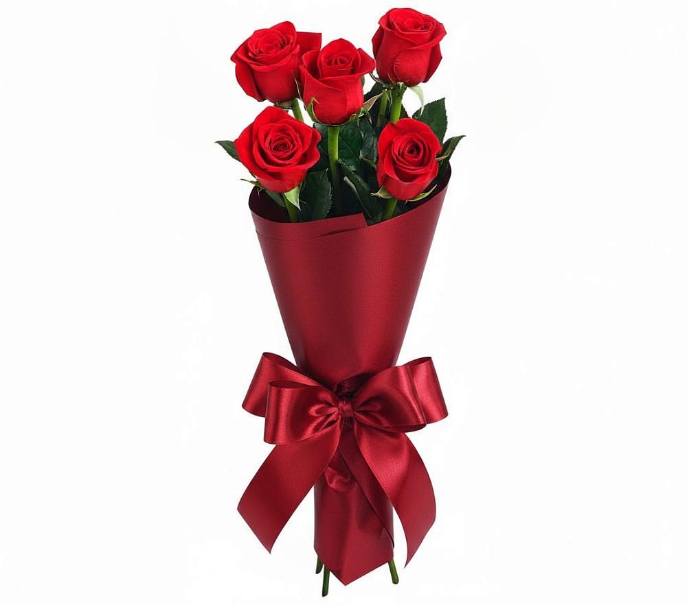 Букет 5 Красных роз Эдлесс Лав в Родионово-Несветайской