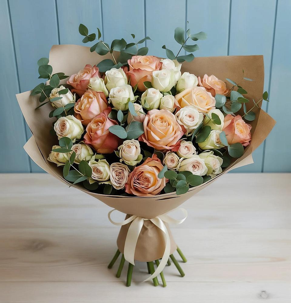 Букет цветов из: Альстромерии и Розы в Родионово-Несветайской