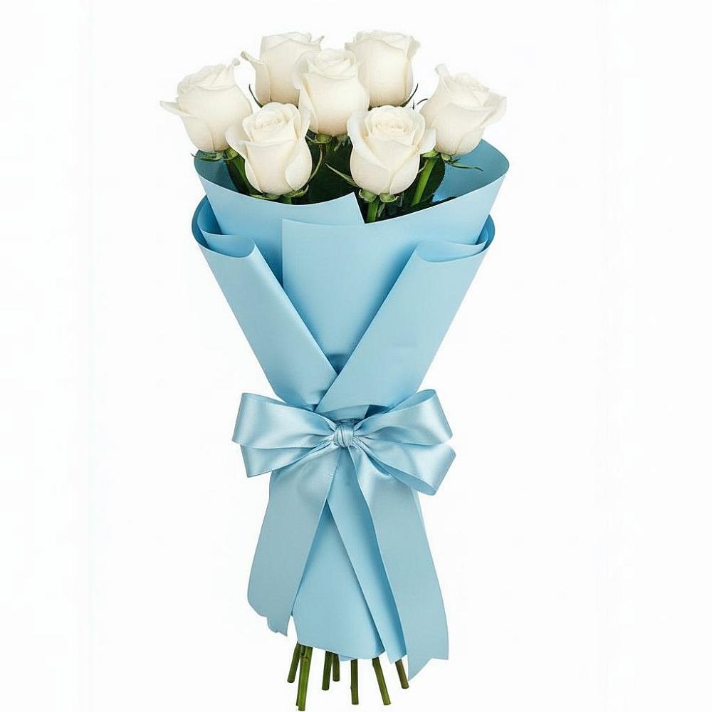 Букет 7 белых роз Проуд в Родионово-Несветайской