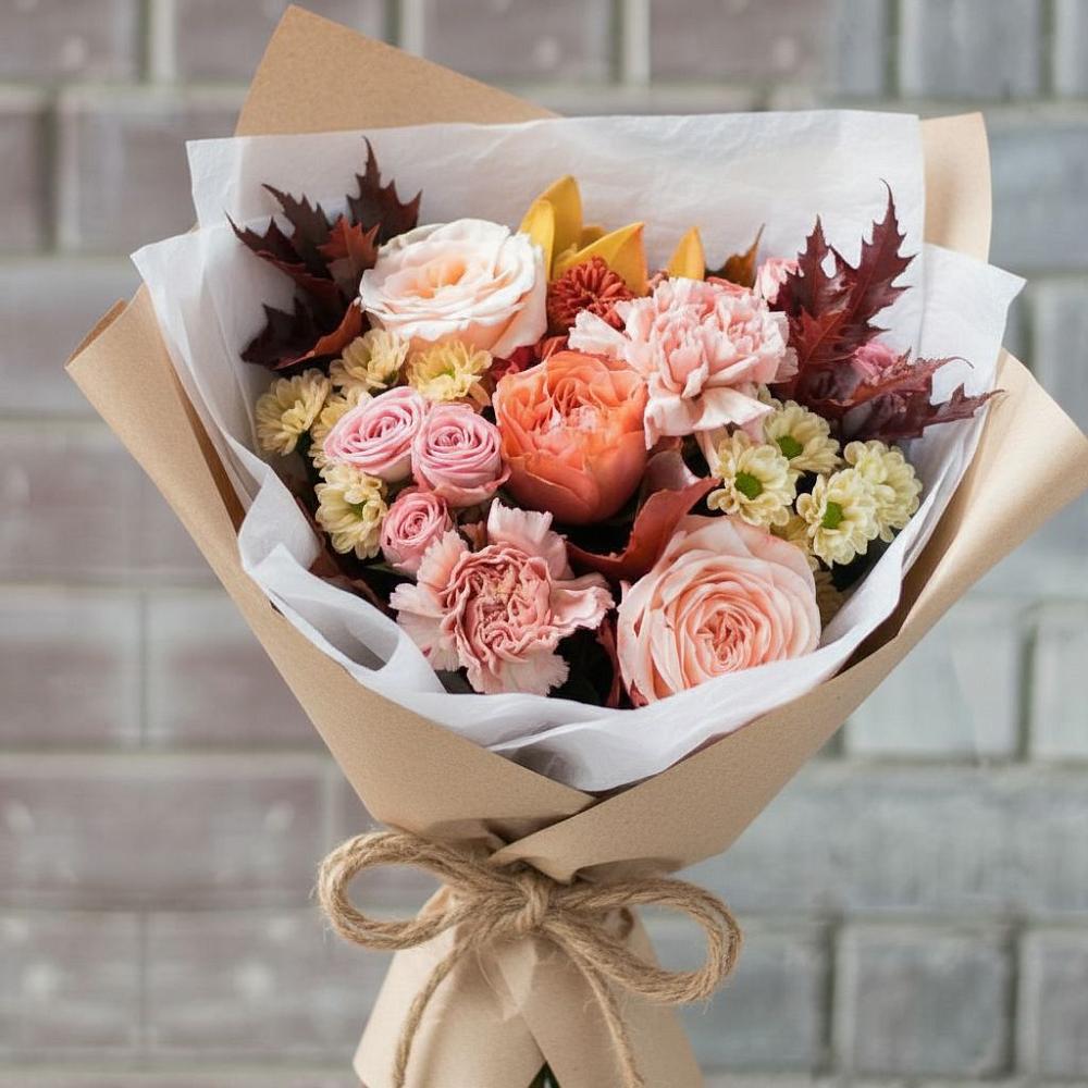 Букет цветов из: Гвоздики, Хризантемы и Розы в Родионово-Несветайской