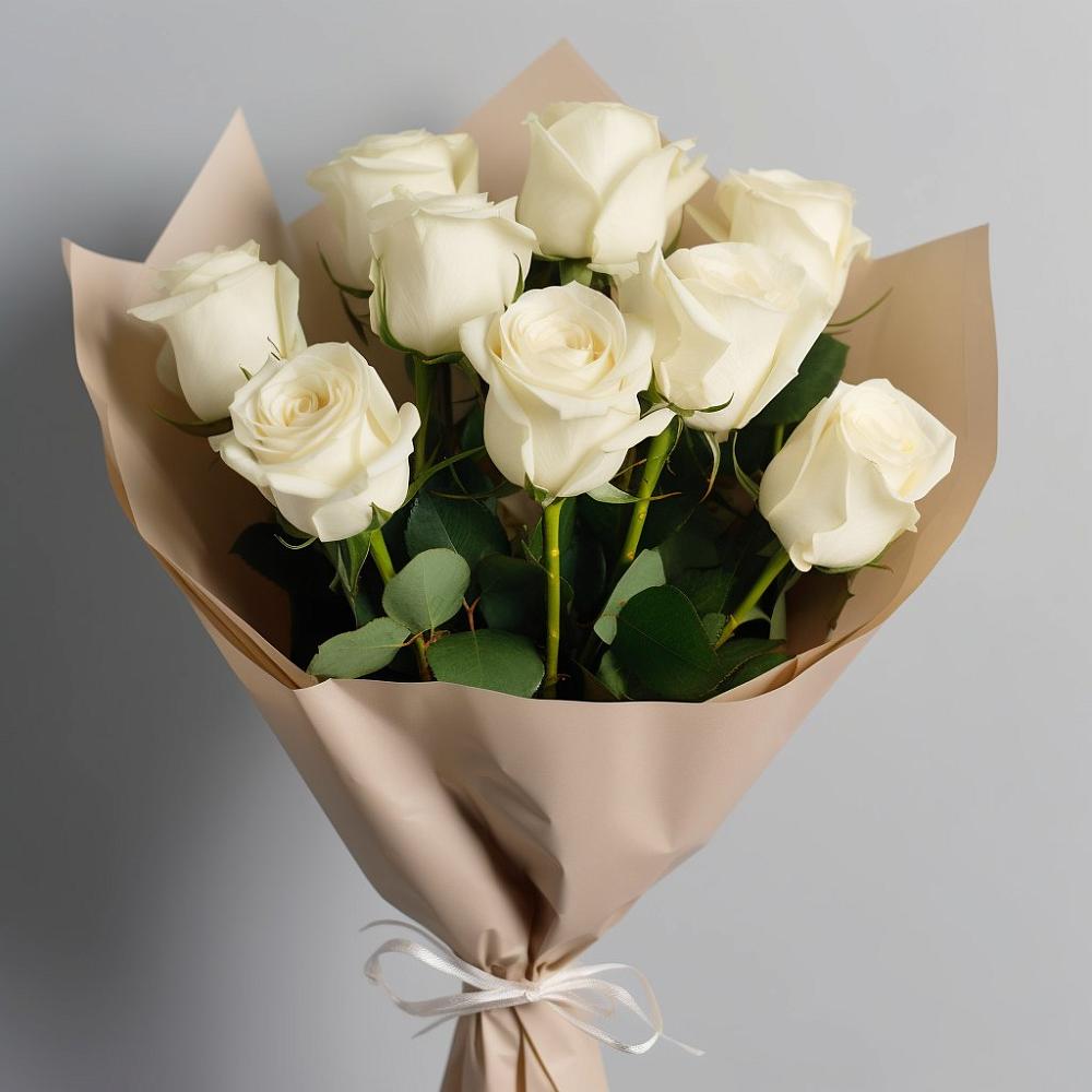 Букет 9 Белых роз Эдлесс Лав в Родионово-Несветайской