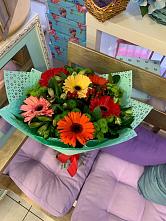 Букет цветов из:  Герберы, Хризантемы и Альстромерии #REPLACE_PRED# Родионово-Несветайской