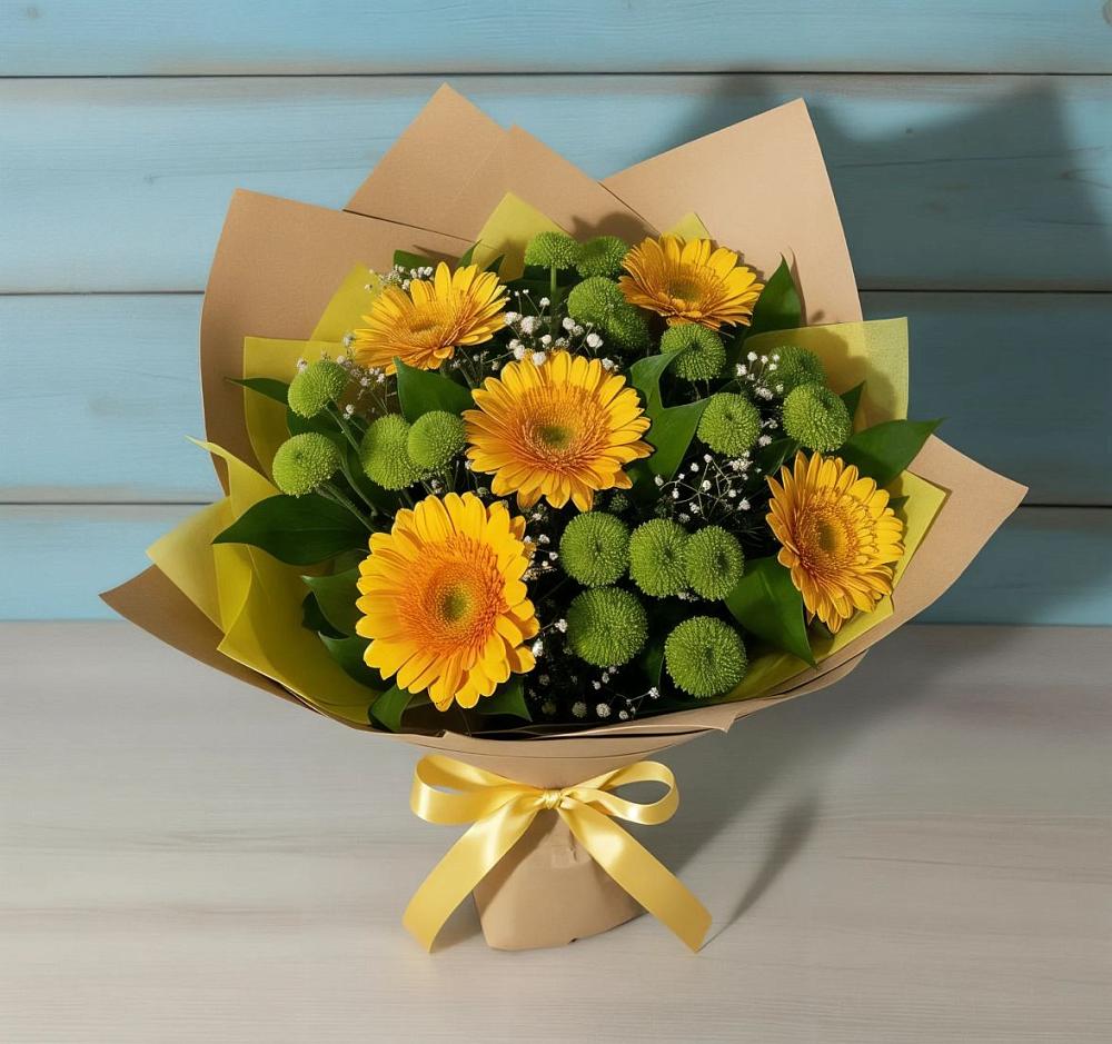 Букет цветов из: Герберы и Хризантемы в Родионово-Несветайской