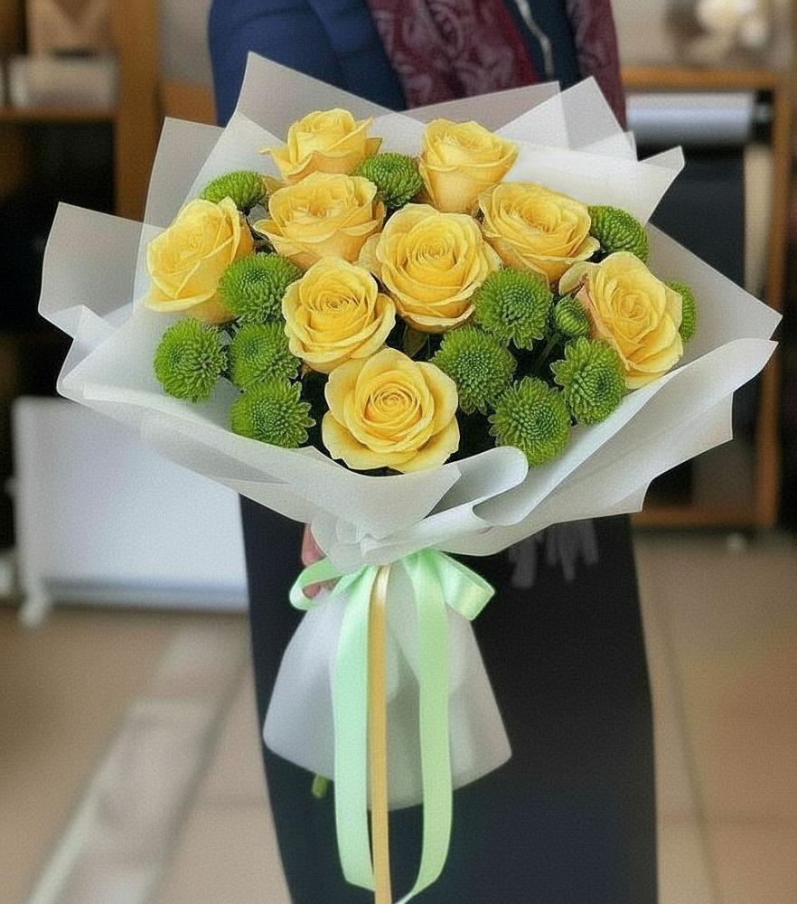 Букет цветов из: Хризантемы и Розы в Родионово-Несветайской