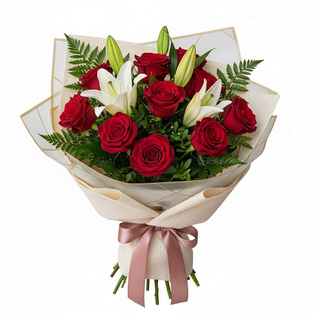 Букет цветов из: Лилии и Розы в Родионово-Несветайской