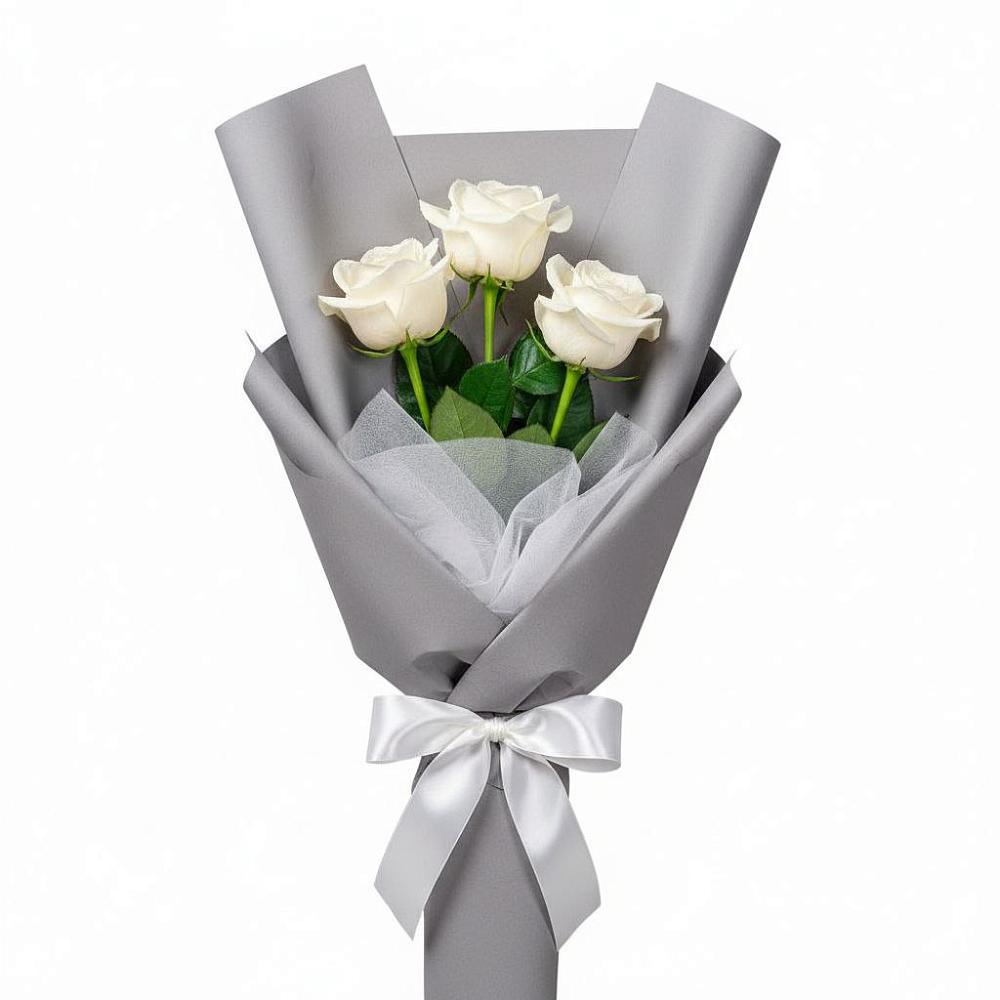 Букет 3 белые розы в Родионово-Несветайской