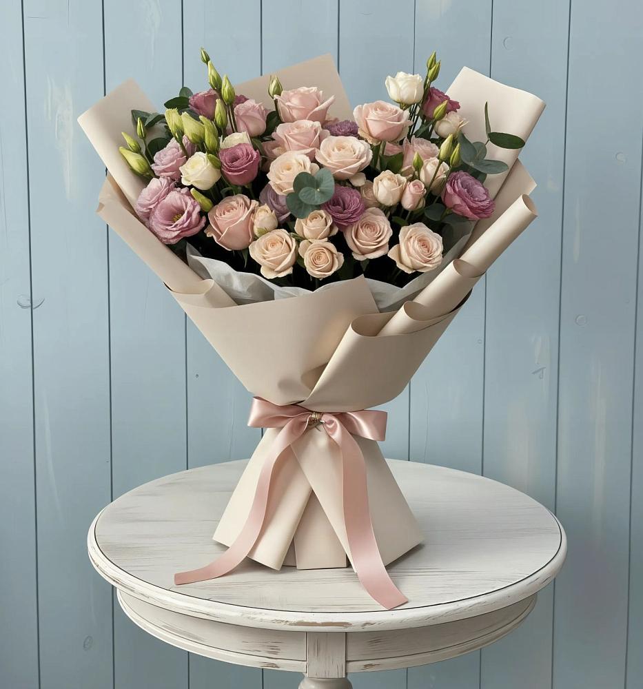 Букет цветов из: Розы и Лизиантусы в Родионово-Несветайской