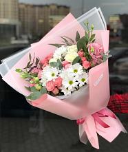 Букет цветов из:  Розы, Лизиантусы и Хризантемы в Родионово-Несветайской