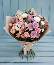 Букет цветов из:  Хризантемы, Розы и Альстромерии в Родионово-Несветайской