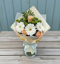 Букет цветов из:  Герберы, Розы и Хризантемы в Родионово-Несветайской